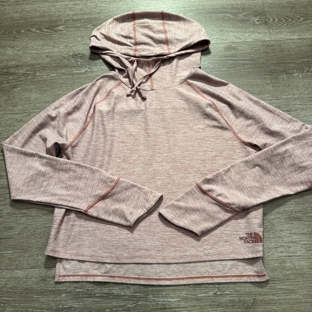 The North Face Hoodie Womens Small Pink Heather Lightweight Flashdry Performance